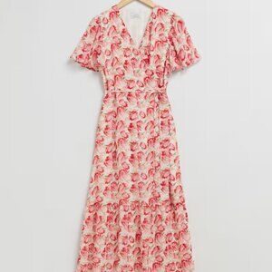 & Other Stories Flutter Sleeve Wrap Midi Dress EUR 44 fits XL US